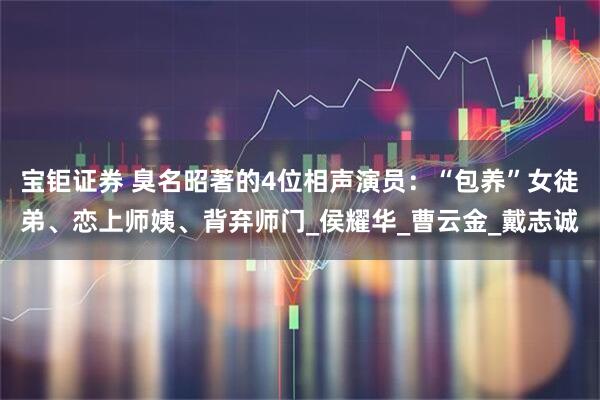 宝钜证券 臭名昭著的4位相声演员：“包养”女徒弟、恋上师姨、背弃师门_侯耀华_曹云金_戴志诚